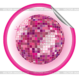 Disco ball purple sticker - vector clipart / vector image