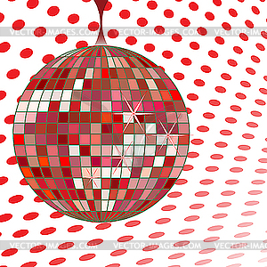 Disco ball red - vector clip art
