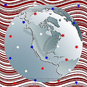 Earth celebration of 4th july - vector clipart