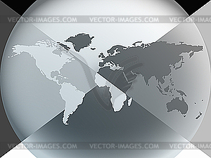 Earth globe graphic halo - white & black vector clipart