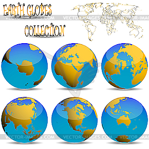 Earth globes against white - vector clip art