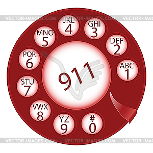 Emergency dial disk - vector clipart / vector image