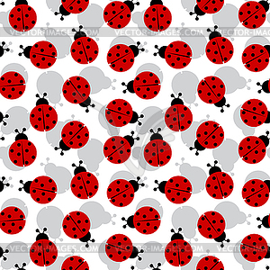 Ladybugs seamless texture - vector clipart