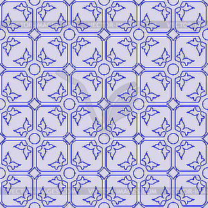 Floral seamless blue pattern - vector clipart