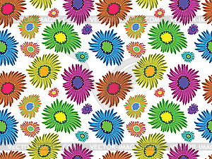 Flowers seamless pattern - vector clip art