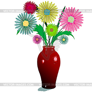 Flowers and vase - vector clip art