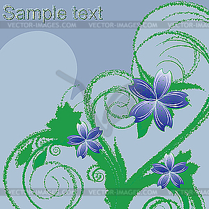 Flowers foliage composition - vector image