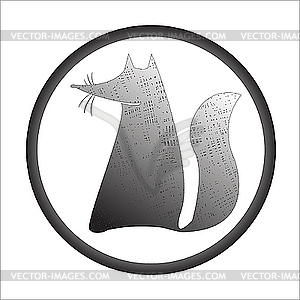 Fox stamp - vector image