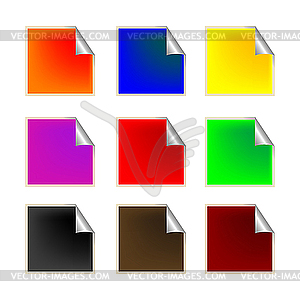 Разноцветные стикеры-квадраты - векторный клипарт EPS