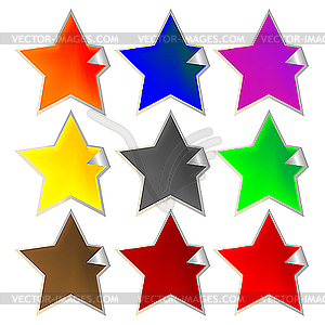 Fresh star-shaped labels - vector image