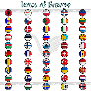 Icons of europe complete collection - vector image