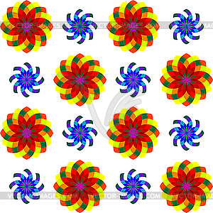 Geometric seamless flowers pattern 2 - vector image