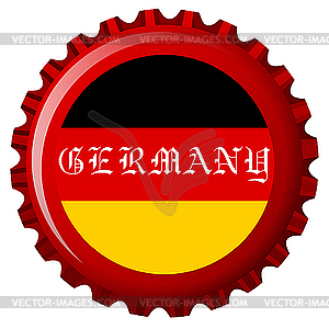 Бутылочная крышка с немецким флагом - векторное изображение