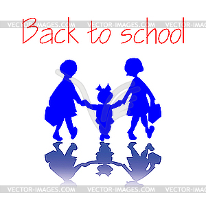 Back to school girls - vector image