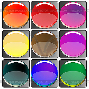 Glossy colored web buttons collection - color vector clipart