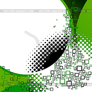 Фон из зеленых квадратов - векторизованное изображение клипарта