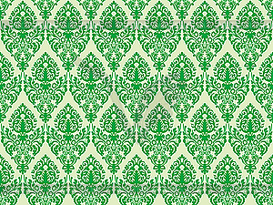 Green damask seamless texture - vector clipart / vector image