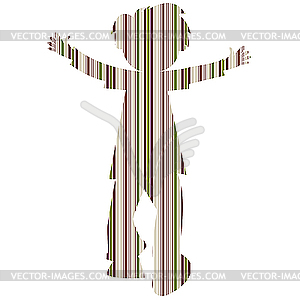 Green metallic stripes boy - vector image