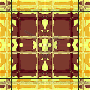 Grunge brown yellow ceramic tiles - vector clip art