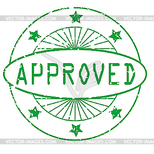 Grunge round stamp - approved - vector clip art