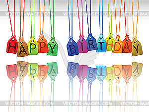 Happy birthday tags - royalty-free vector clipart