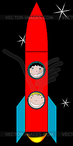 Happy kids in space - color vector clipart