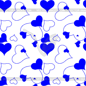 Heart blue pattern - vector clipart