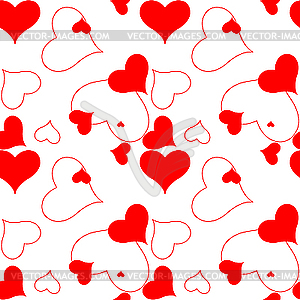 Красный фон из сердечек - векторное изображение клипарта
