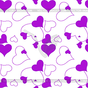 Heart purple pattern - vector clip art