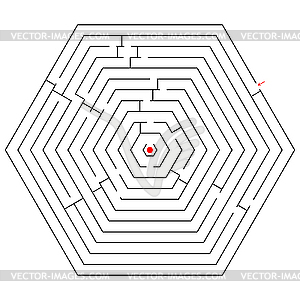 Hexagonal black maze - vector clip art