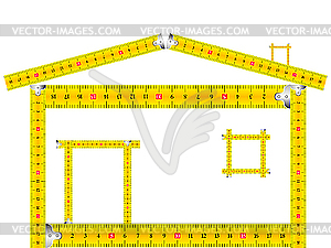 House made of measuring tape - vector image
