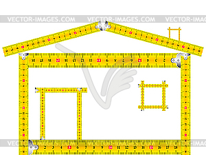 Дом из сантиметров - векторное изображение клипарта