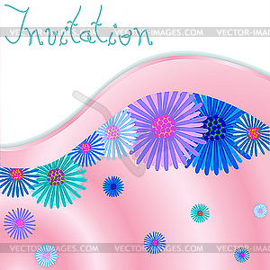 Invitation with flowers - royalty-free vector clipart