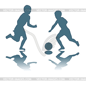 Kids playing soccer - vector image