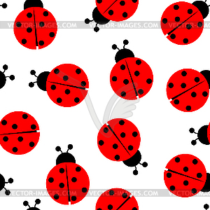 Ladybug seamless pattern - vector clipart