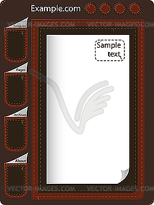 Leather website design - stock vector clipart
