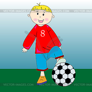 Мальчик играет в футбол - изображение в векторе / векторный клипарт