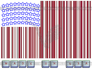 Американский флаг в виде штрих-кода - векторный клипарт