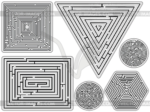 Геометрические лабиринты - векторный клипарт