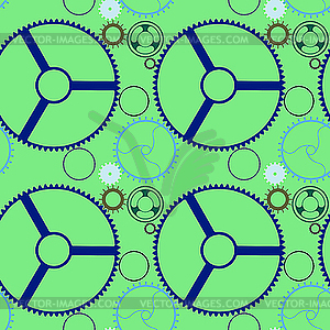 Mechanic wheels seamless pattern extended - vector image