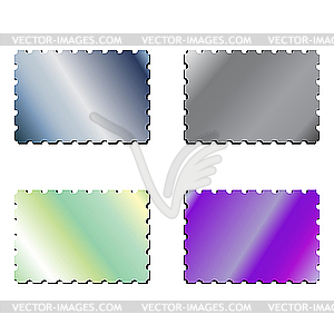 Metallic postage stamps - vector clip art