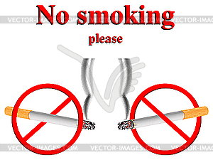 No smoking stylized signs - vector clipart