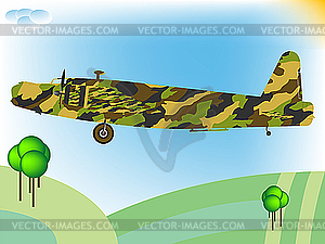 Old military airplane - stock vector clipart