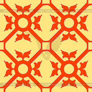 Orange flowers seamless texture - vector clipart