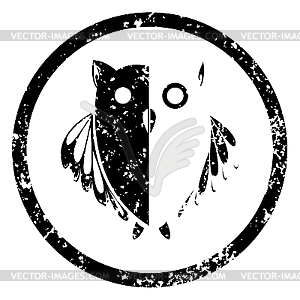 Owl stamp - vector image