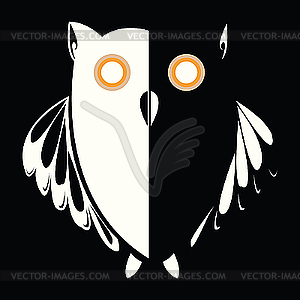 Retro owl in the night - vector image