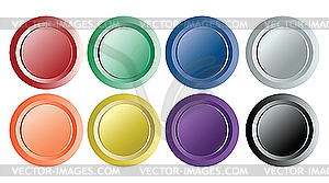 Set of eight vintage buttons - vector clip art
