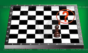 Pawn and chess board - vector clip art