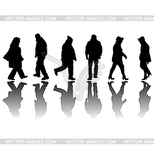 People black sihouettes 3 - vector clipart