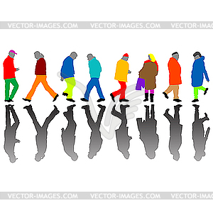 People silhouettes against white - vector clipart